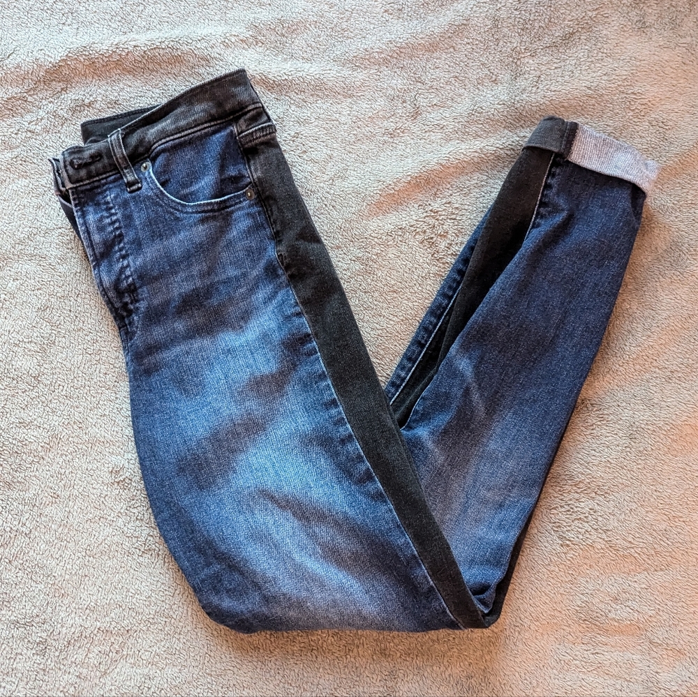 GAP Women's High Rise Skinny Dual Tone Jeans, Size 4 Tall